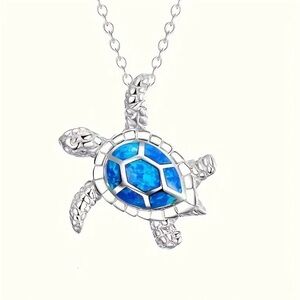 FREE WITH PURCHASE | Blue Turtle Opal-Style Necklace